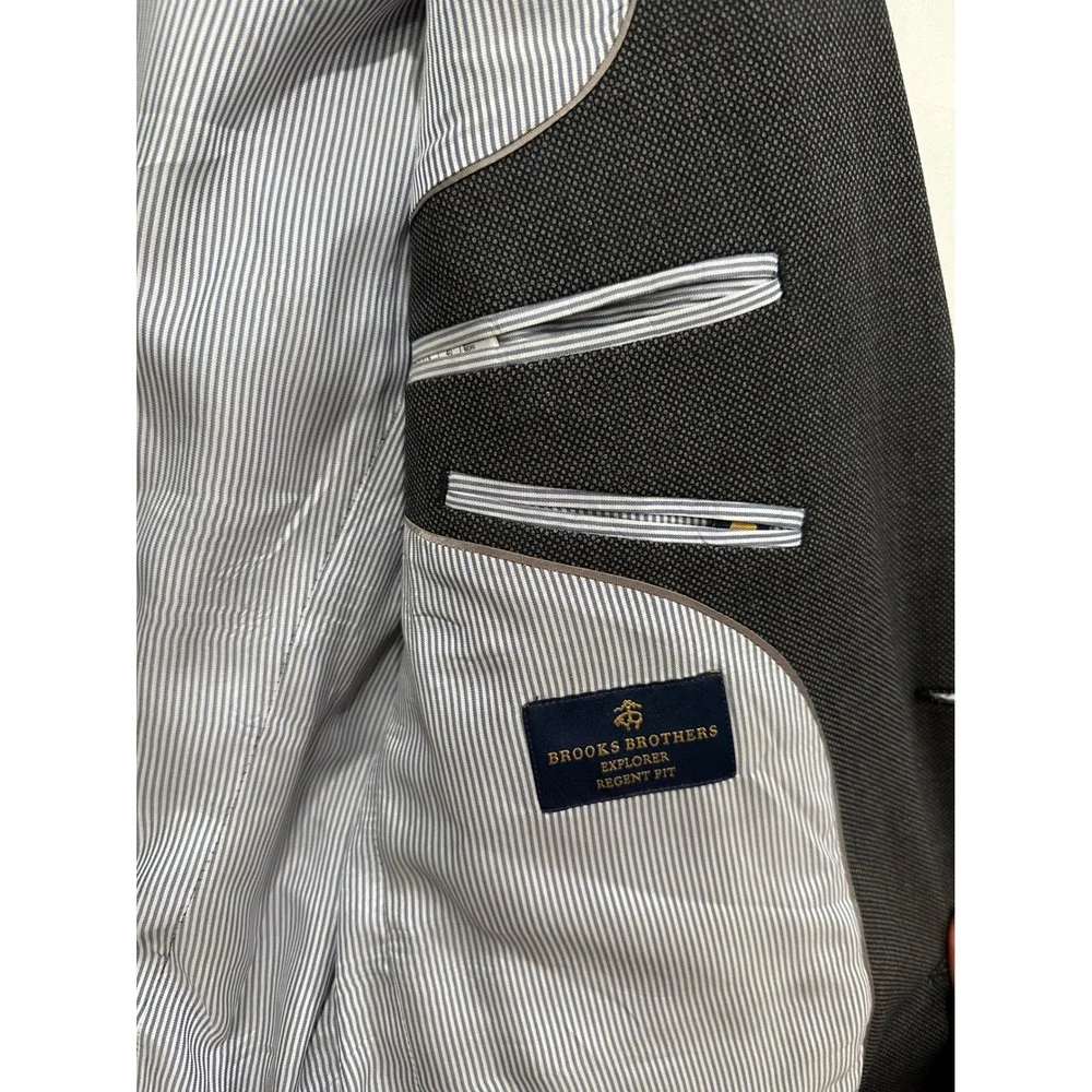 Brooks Brothers Regent Fit‎ Explorer Wool Blend Sport Coat Blazer Gray Men's 40L